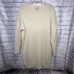 Favlux Anthropologie Sweater Dress Beige Long Sleeve Oversized Ribbed knit Small